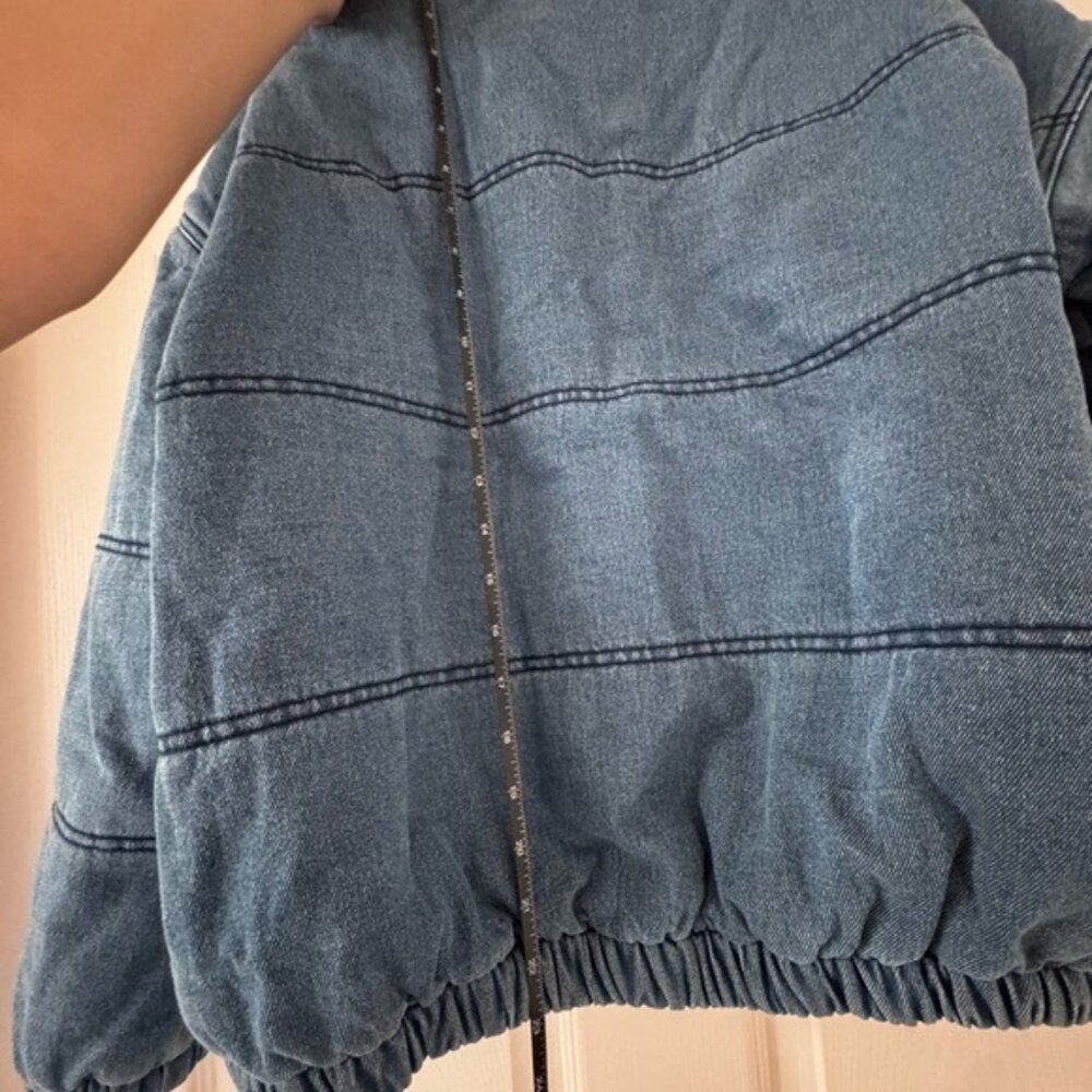 Chocolate USA Denim Puffer Jacket – Blue Coat Outerwear Size Small - Picture 11 of 12